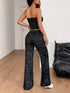 'Zelda' Strapless Crop Top and Wide Leg Pants Set - Celes Fashion